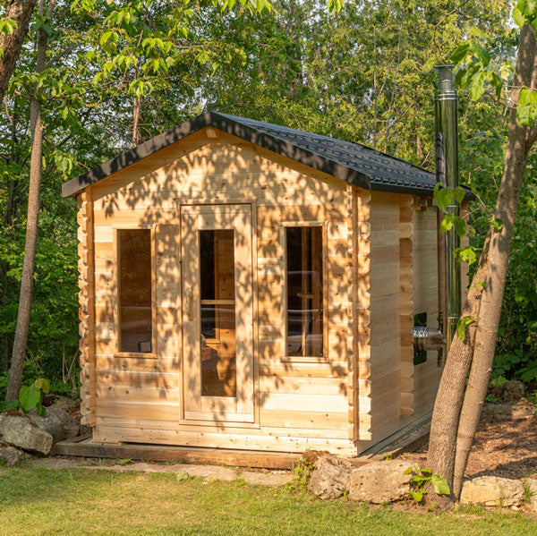 Georgian Cabin Sauna with Change Room | Canadian Made White Cedar